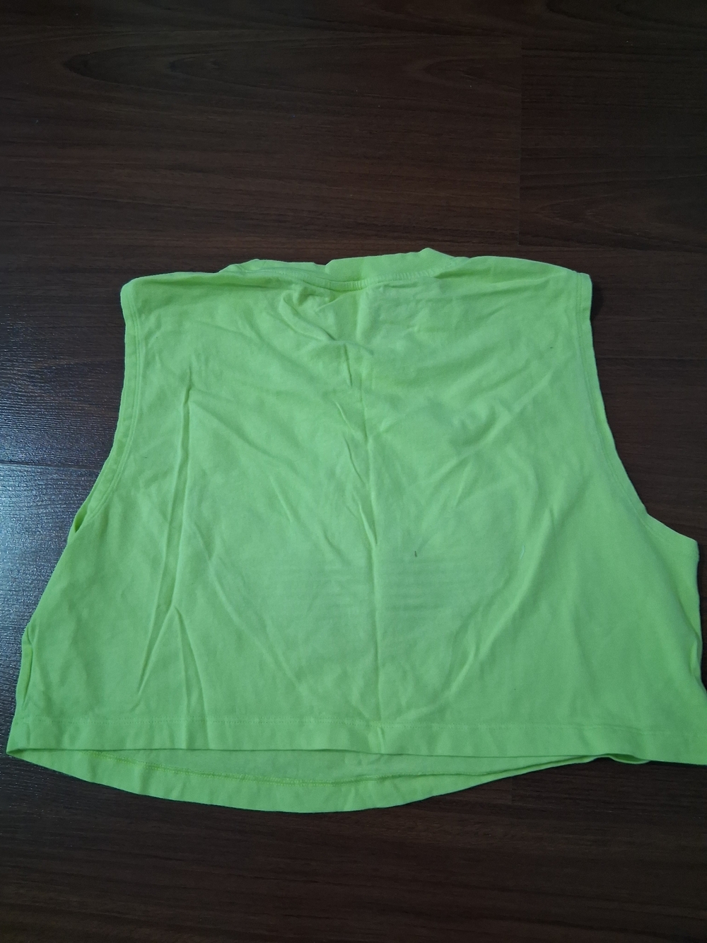 adidas Neon Yellow Cropped Tank Top with Trefoil Logo - Picture 2 of 3